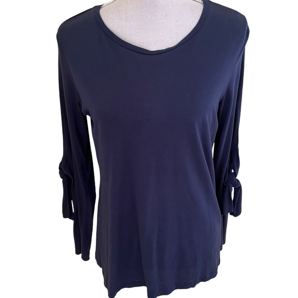 Dorothee Schumaker Navy Blue Long Sleeve with Open Sides Tee 2(Small)